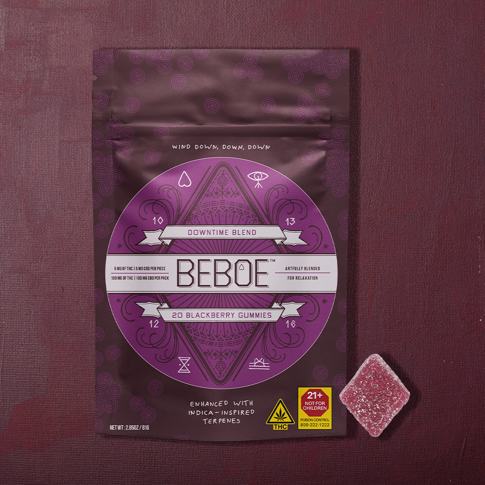 Beboe – 1:1 Downtime Blend Blackberry [20pk] (100mg CBD/100mg THC)