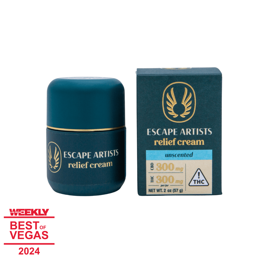 Escape Artists – 1:1 Relief Cream - Unscented [2oz] (300mg CBD/300mg THC)