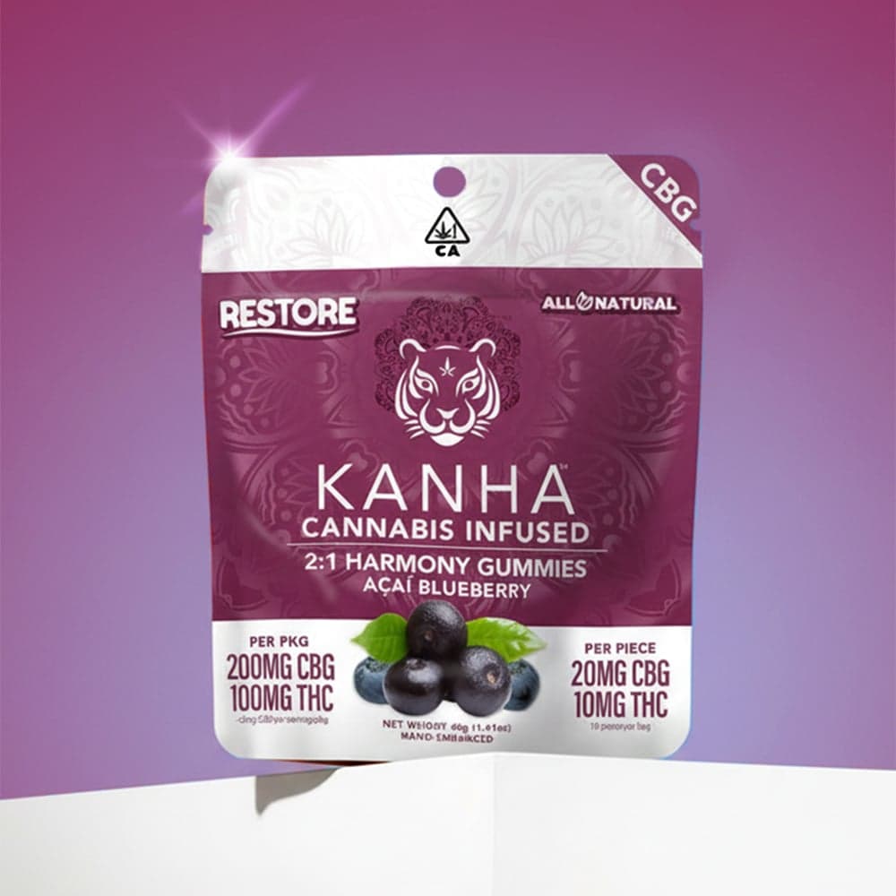 KANHA – Harmony Restore 2:1 Acai Blueberry [10pk] (200mg CBG /100mg THC)