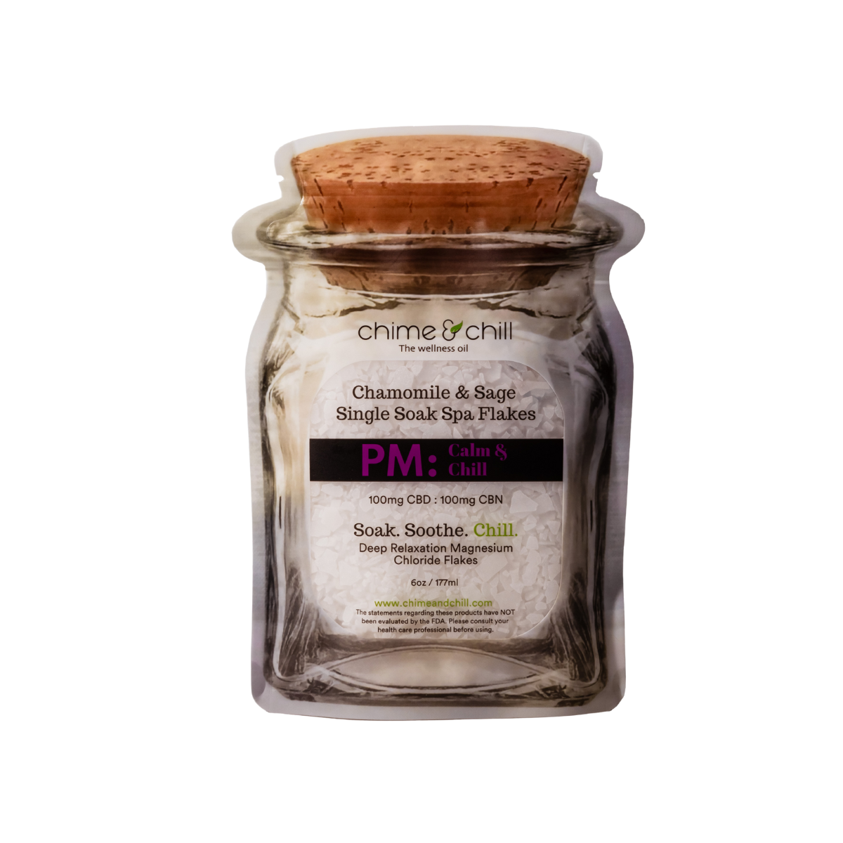 Chime & Chill – PM Spa Soak [6oz] (100mg CBD/100mg CBN) - THC Free