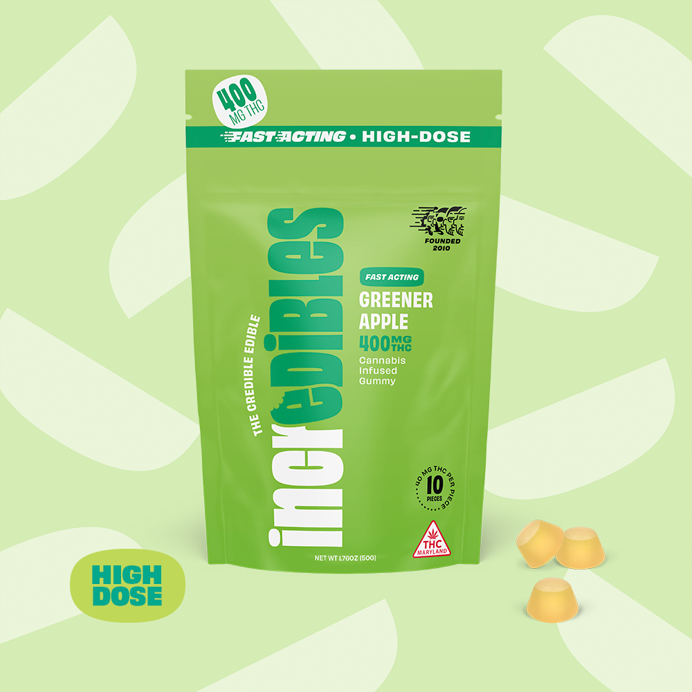 incredibles – High Dose Fast Acting Greener Apple [10pk] (400mg)