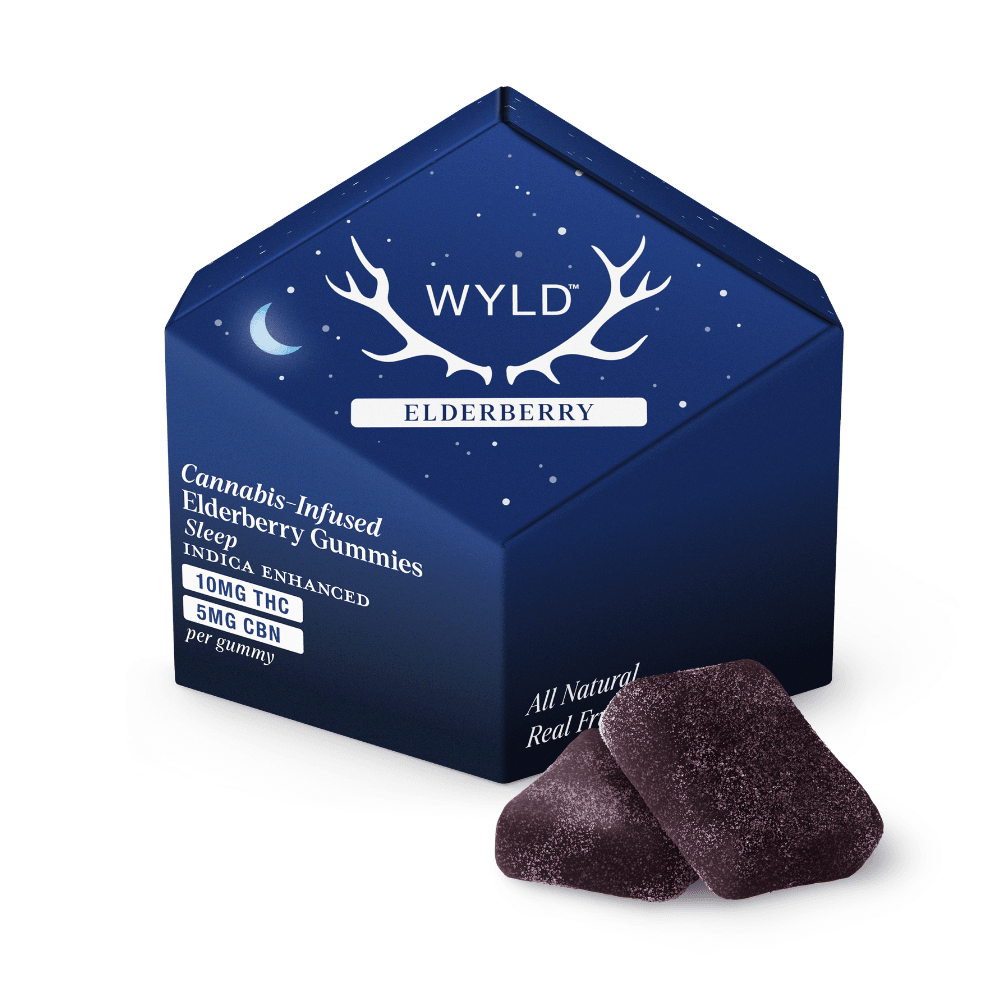 WYLD – Elderberry 2:1 CBN + Indica Enhanced Gummies | 100mg THC:50mg CBN
