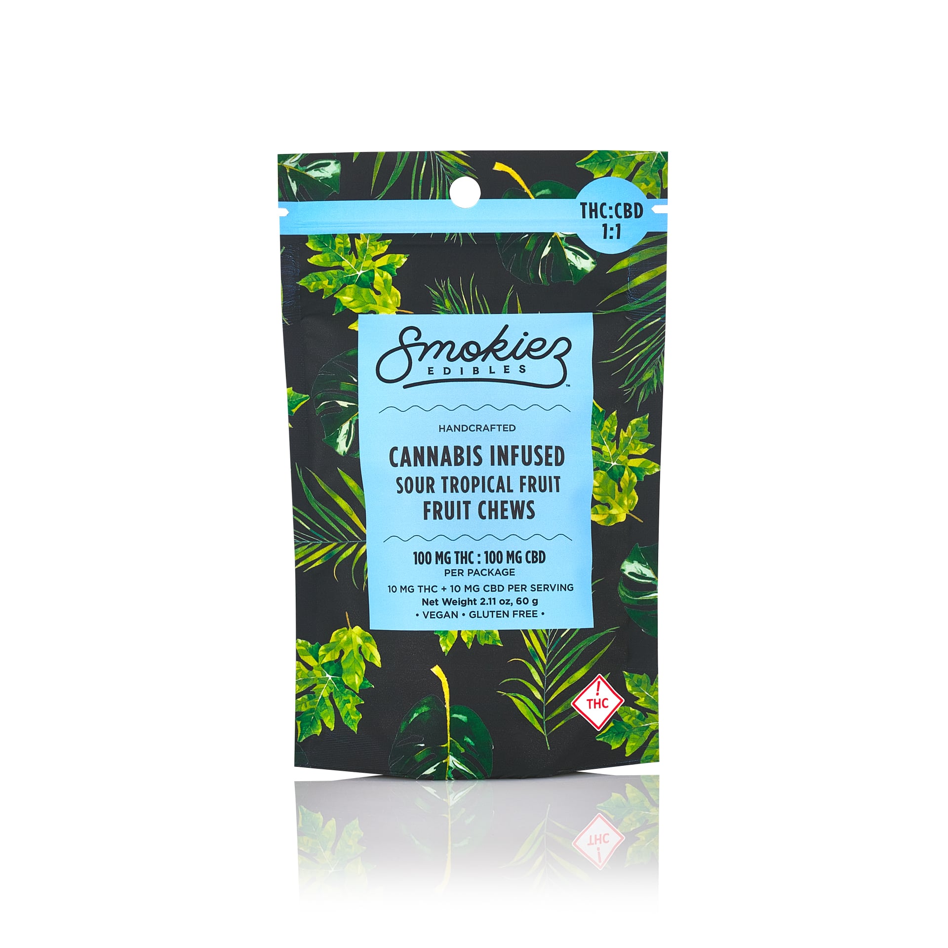 Smokiez – 1:1 Sour Tropical Fruit [10pk] (100mg THC/ 100mg CBD)