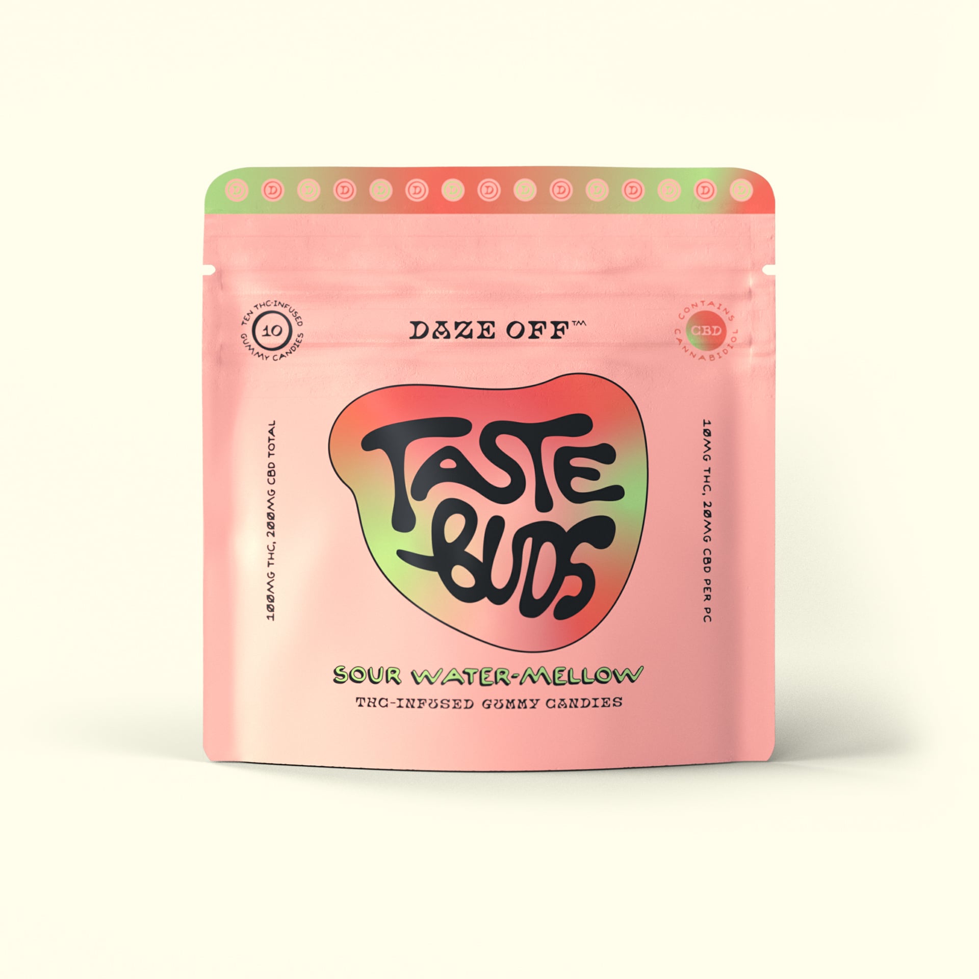 Daze Off – Sour Water-Mellow [10pk] (200mg CBD/100mg THC)