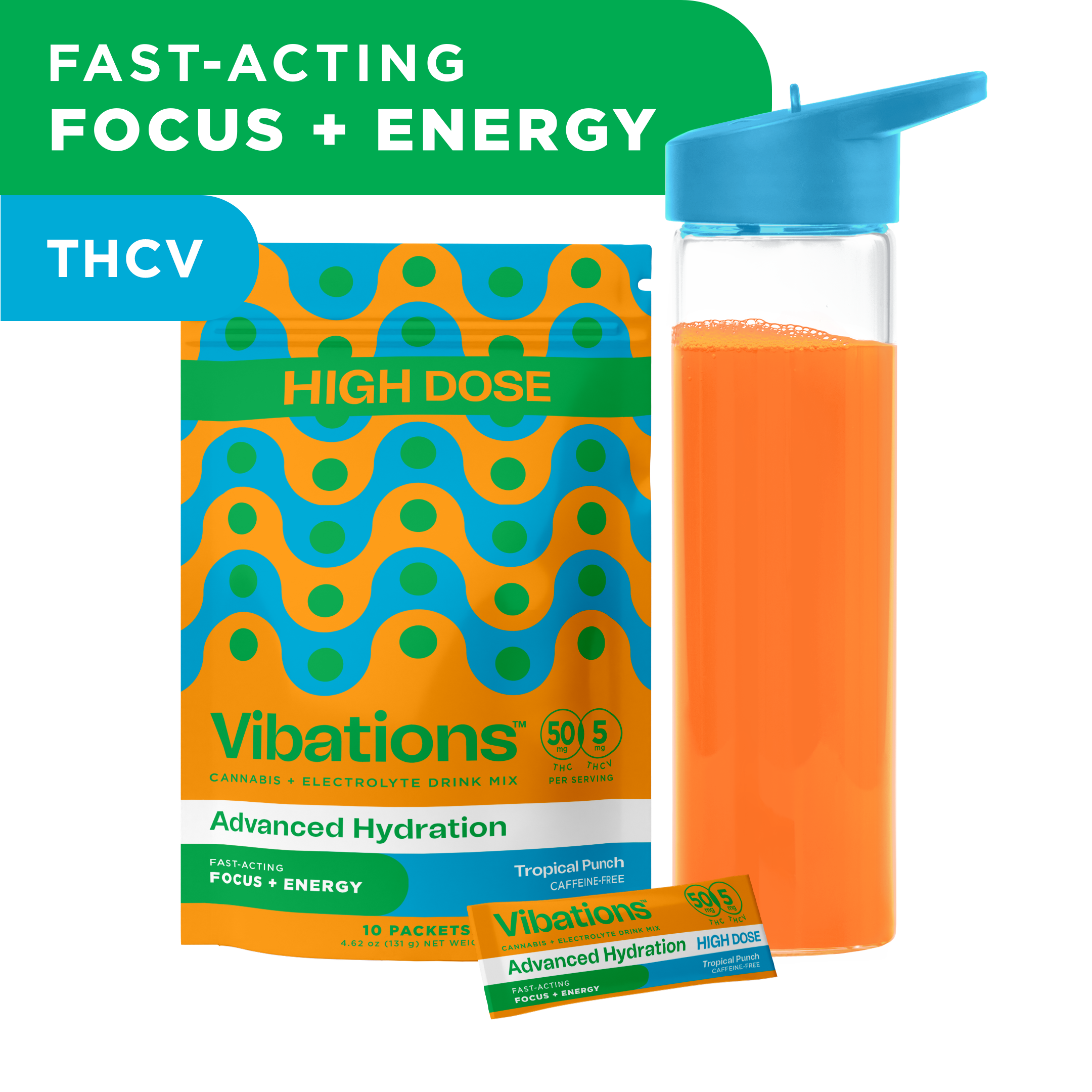 Vibations – Tropical Punch [10pk] (500mg THC/50mg THCV)