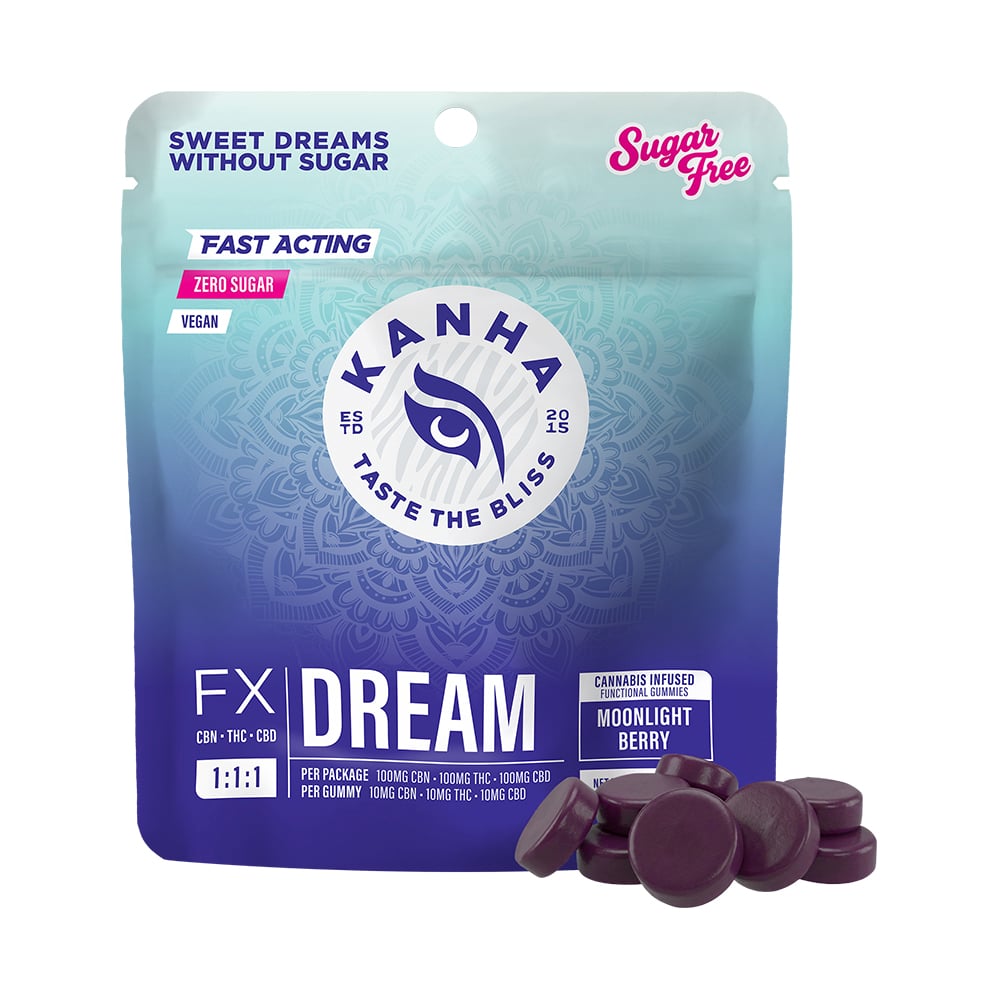 KANHA – 1:1:1 Moonlight Berry DREAM [10pk] (100mg CBD/100mg THC/100mg CBN)