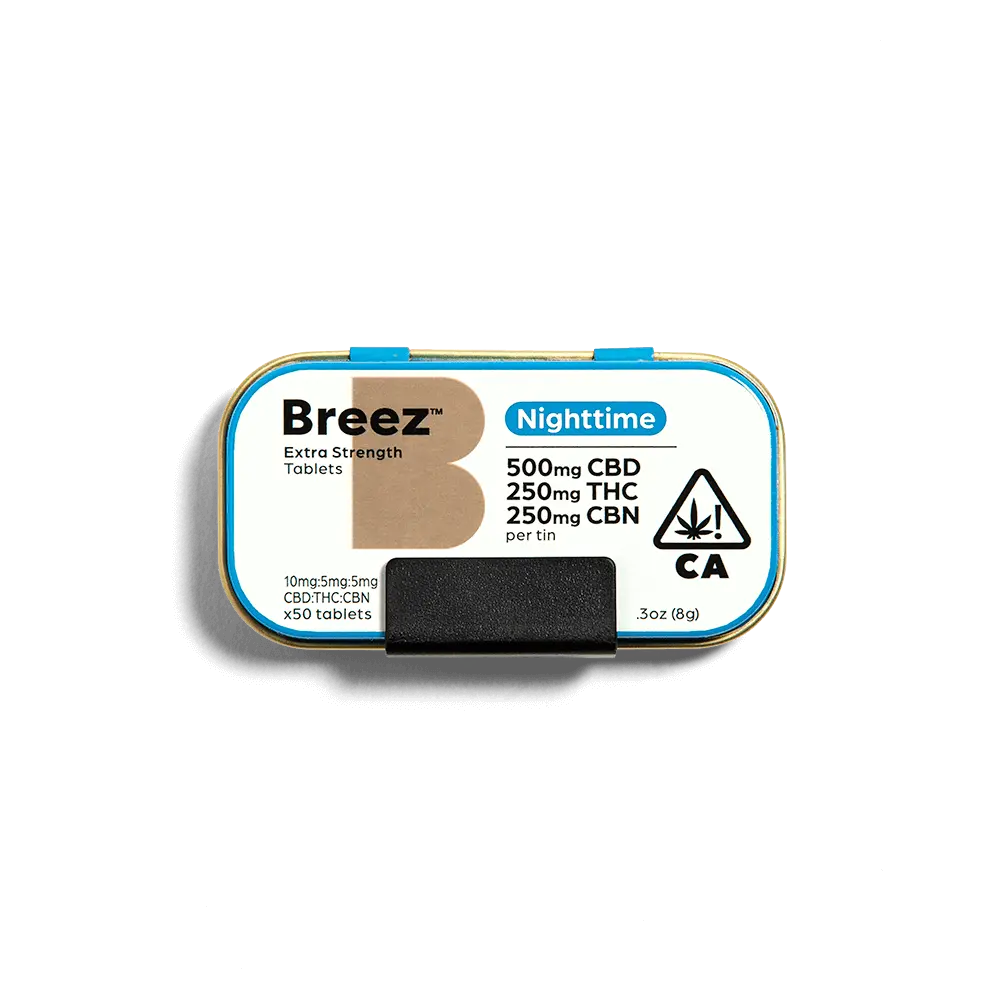 Breez – Extra Strength Nighttime Tablets [50pk] (500mg CBD/250mg CBN/250mg THC)