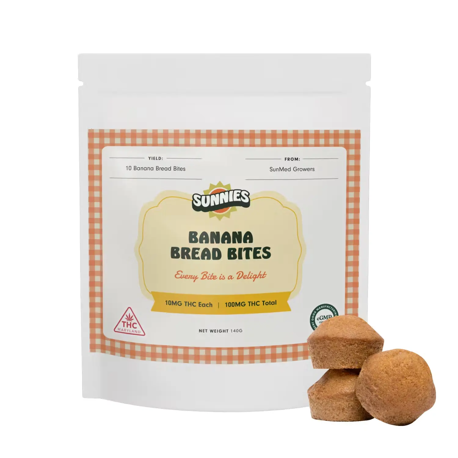 Sunnies – Banana Bread Bites [10pk] (100mg)