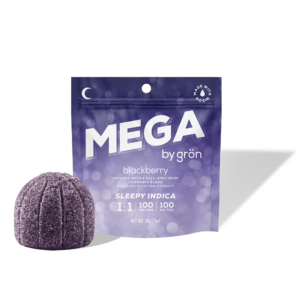 Grön – 1:1 CBN/THC Blackberry Mega Pearl (100mg CBN/100mg THC)