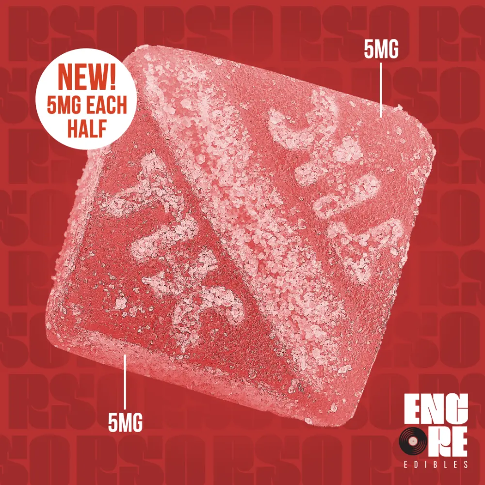 Encore Edibles – Encore Sour Black Cherry RSO Gummies T93.8mg H 27721