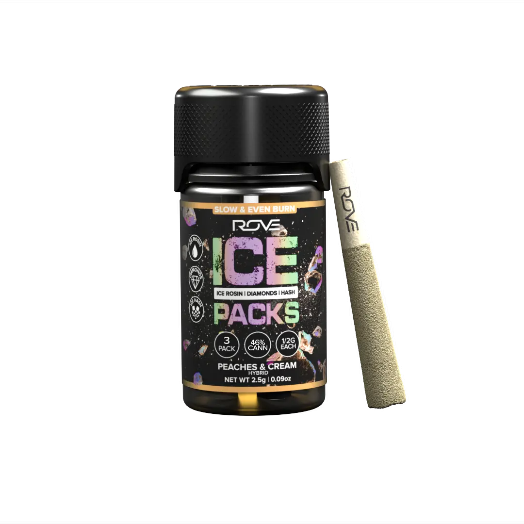 ROVE – Peaches & Cream - Infused Ice Packs (Rosin, Hash, and Diamonds) [3x 0.5g]