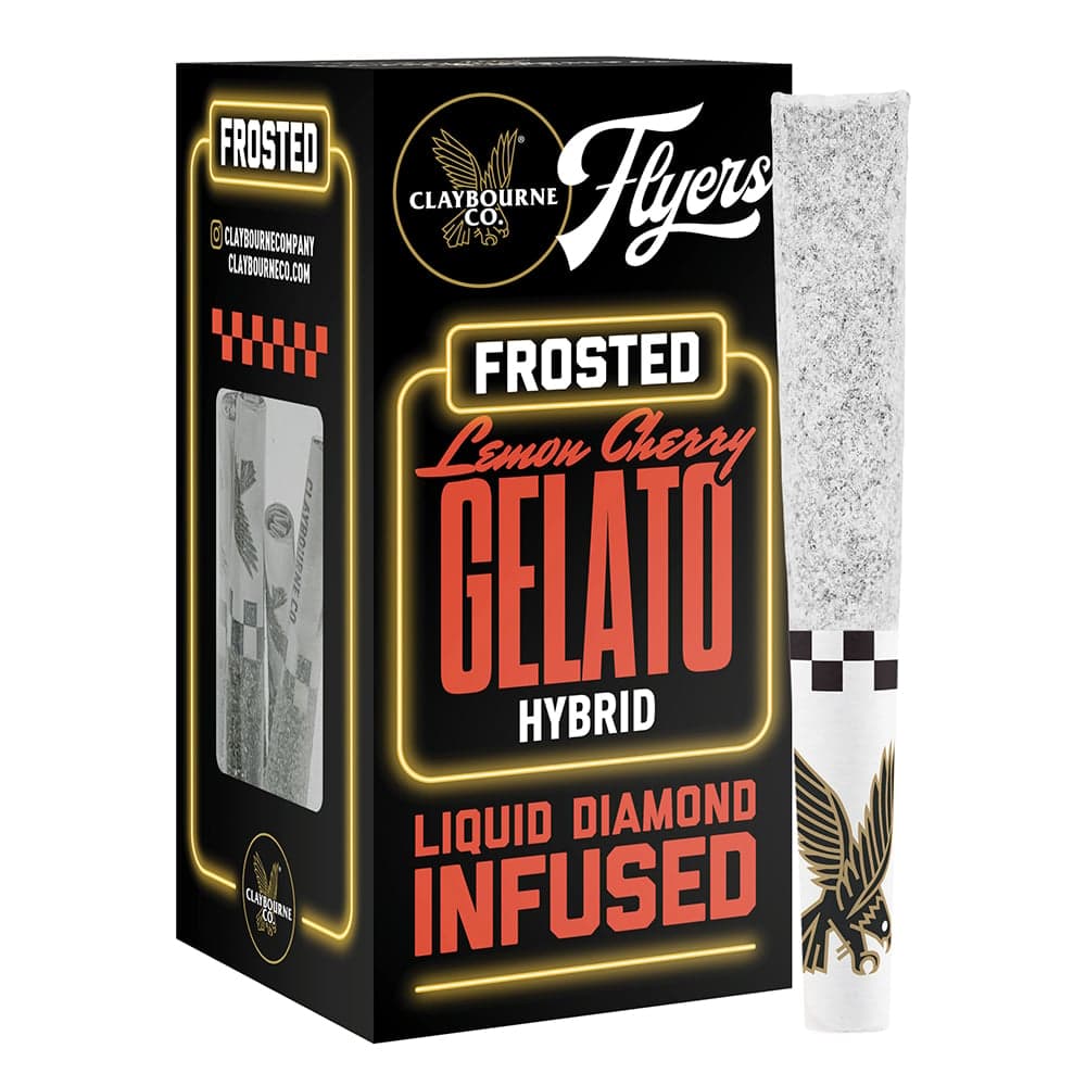Claybourne – Lemon Cherry Gelato (2.5g) - Diamond Frosted Flyers Pre-Rolls
