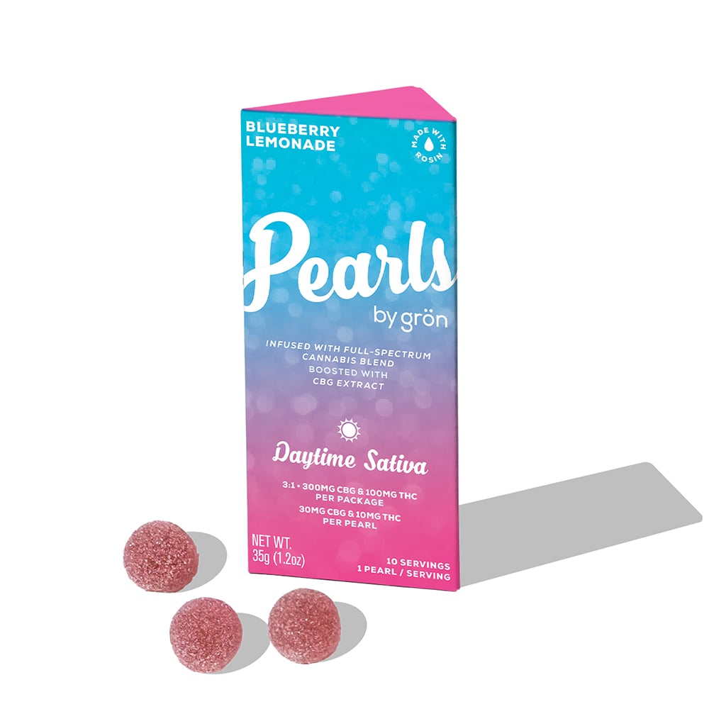 Grön – 3:1 Blueberry Lemonade Pearls - Daytime Sativa (300mg CBG / 100mg THC)