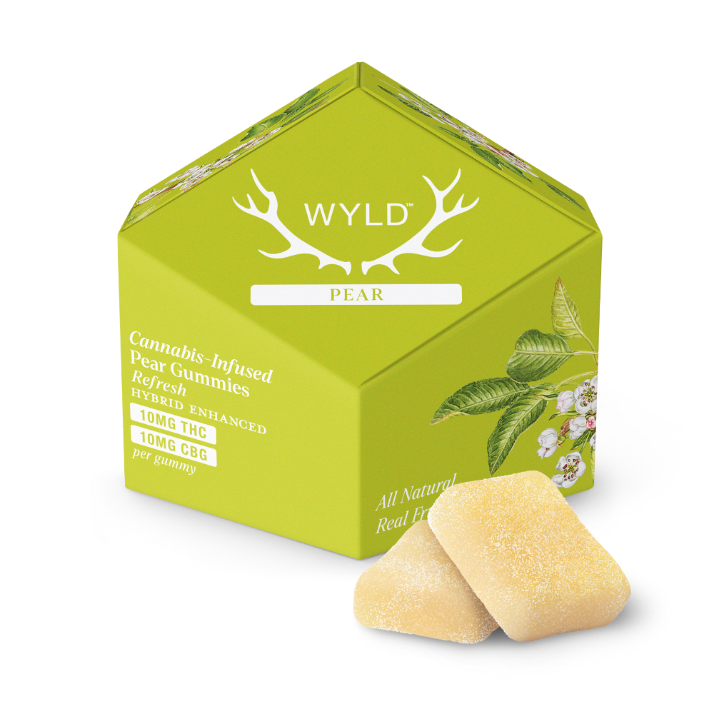 WYLD – Pear 1:1 CBG + Hybrid Enhanced Gummies | 100mg