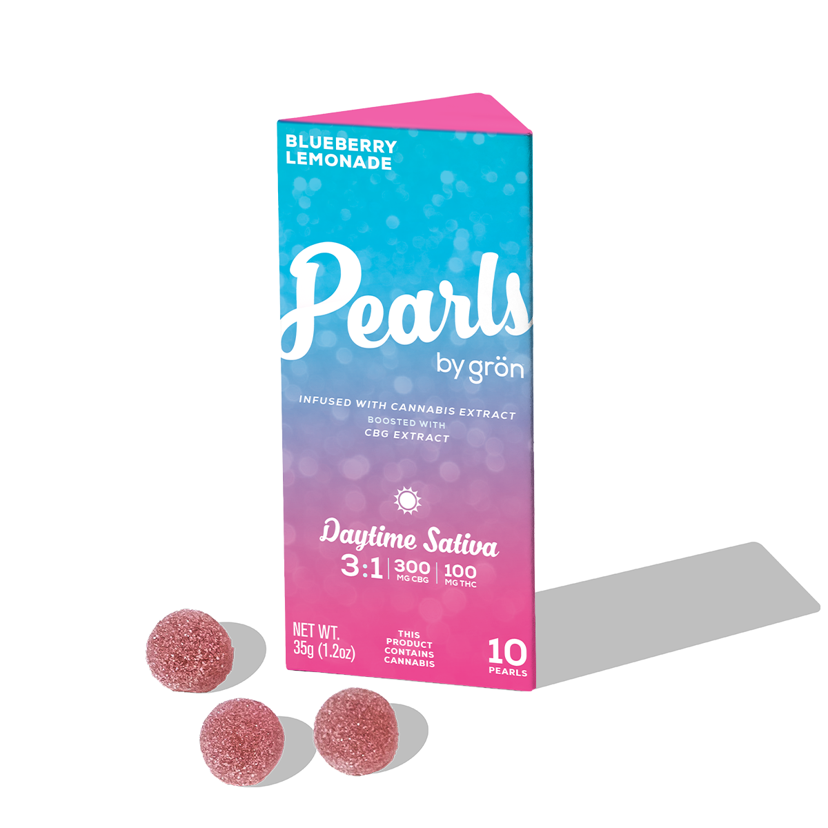 Grön – 3:1 Blueberry Lemonade Pearls - Daytime Sativa (300mg CBG / 100mg THC)