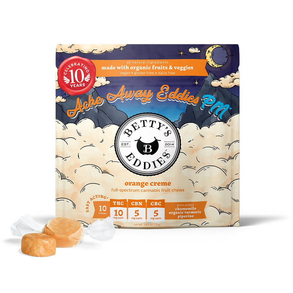 Betty's Eddies – Ache Away Eddies PM Orange Creme [10pk] (100mg THC/50mg CBN/50mg CBC)