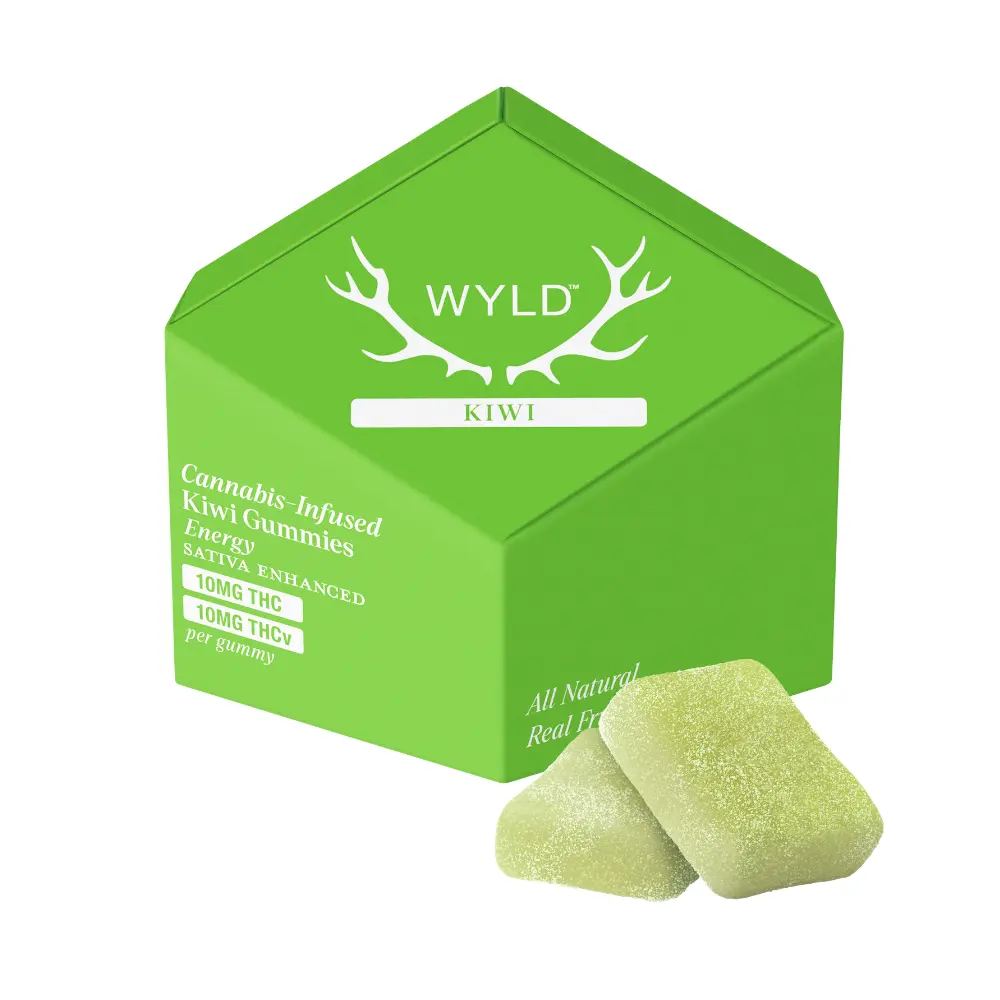WYLD – Kiwi 1:1 THCv + Sativa Enhanced Gummies | 100mg