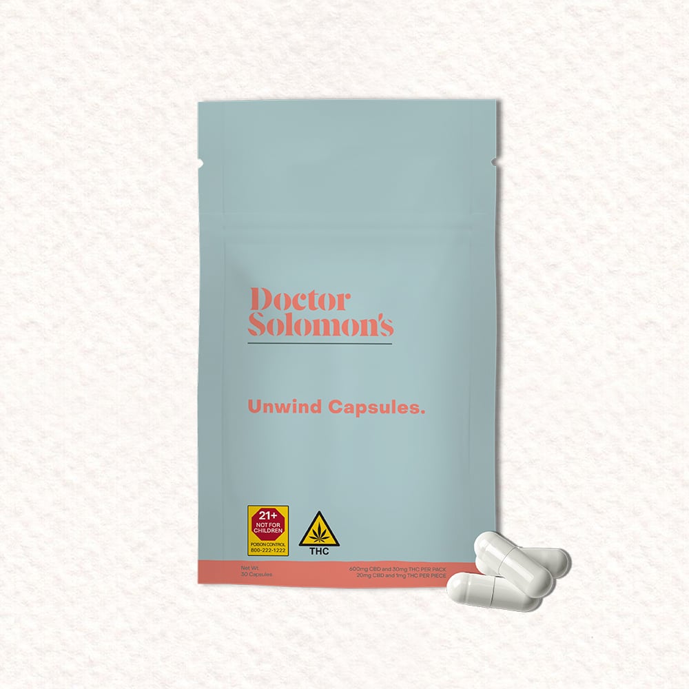 Dr. Solomon's – Unwind Capsules [30pk] (600mg CBD/30mg THC)