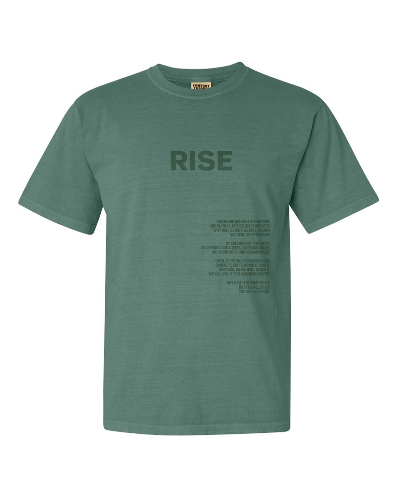 RISE Merch – Comfort Manifesto RISE Logo - Dark Green [5XL]