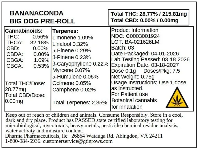Dogwalkers – Bananaconda [.75g]