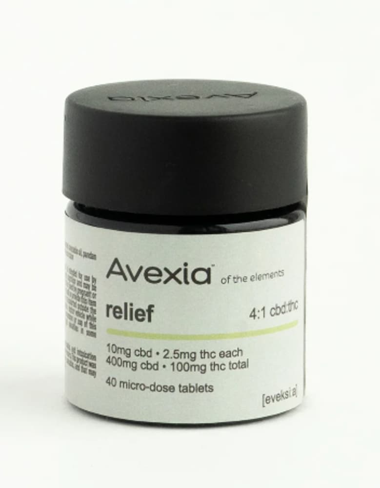 Avexia – Relief 4:1 CBD:THC [40pk] (400mg CBD/100mg THC)