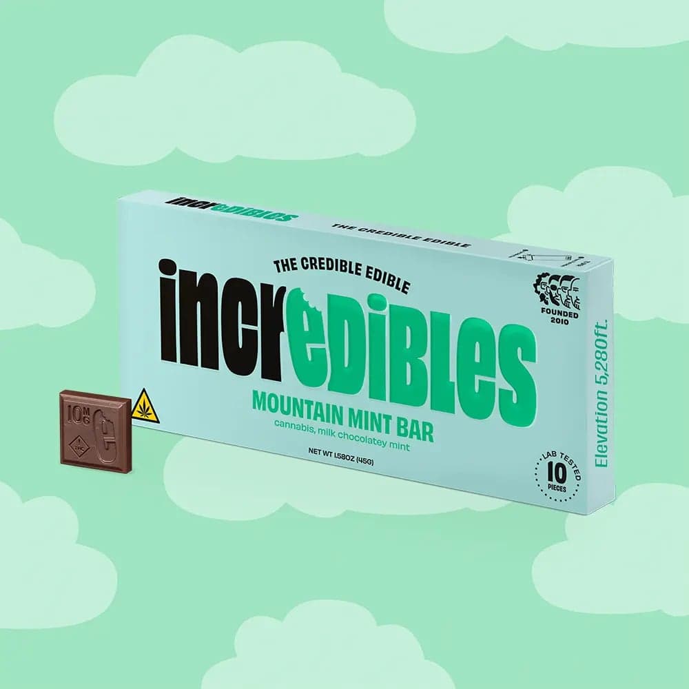 incredibles – Mountain Mint Chocolate Bar [10pk] (100mg)