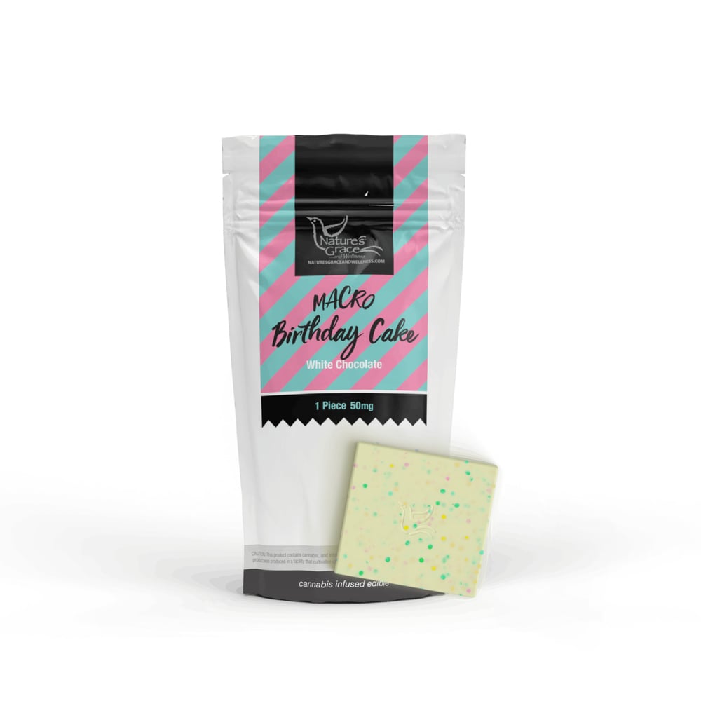 Nature's Grace and Wellness – NGW -- MACRO Birthday Cake -- Square - - 50mg