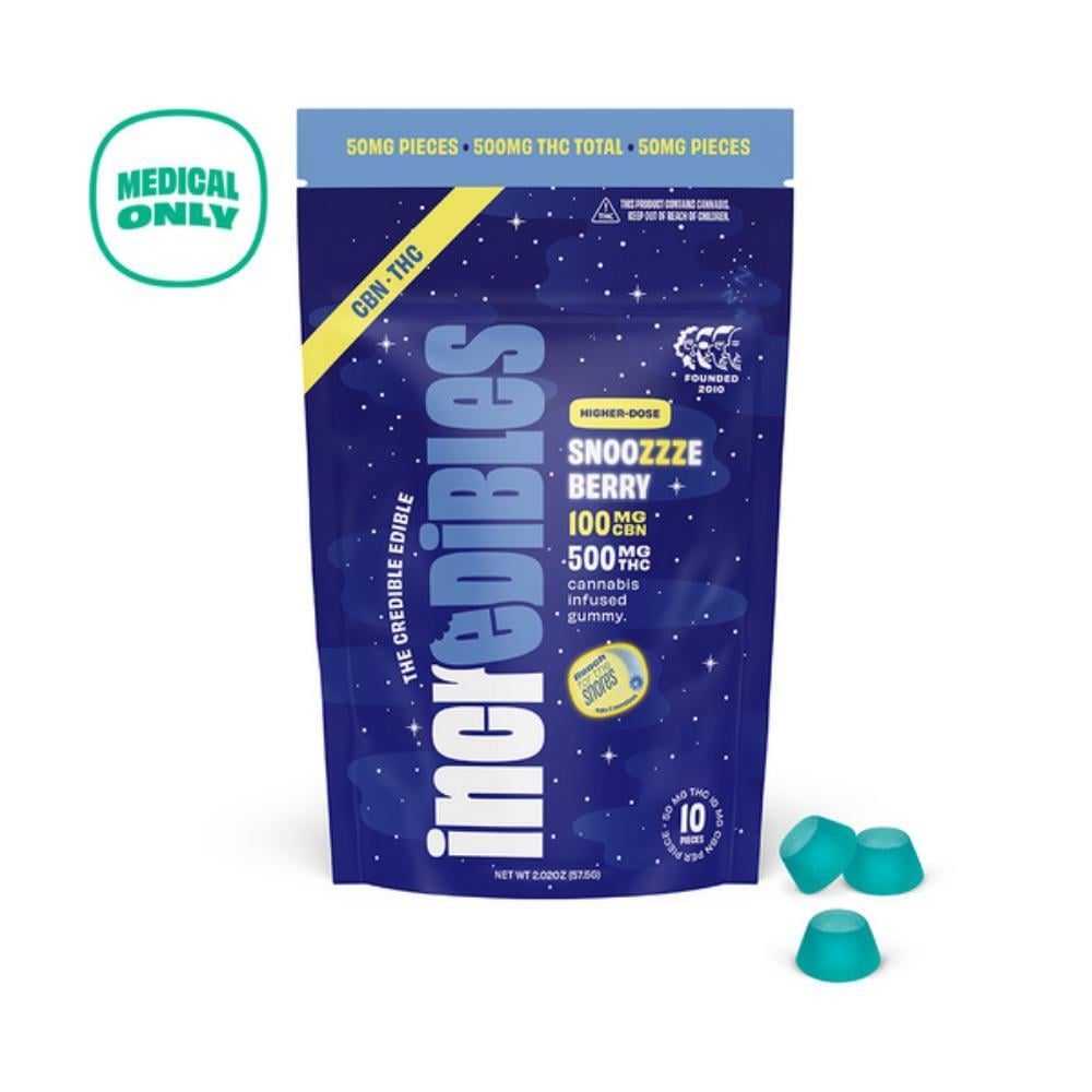 incredibles – MEDICAL 5:1 Snoozzzeberry + CBN High Dose [10pk] (500mg THC/100mg CBN) - Medical Only
