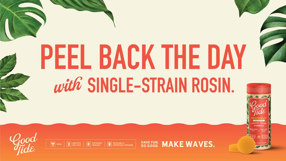 Good Tide – Grapefruit 1:1:1 CBD + CBC Single-Strain Rosin Gummies | Blissful | 100mg