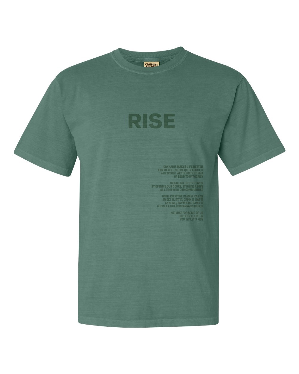 RISE Merch – Comfort Manifesto RISE Logo - Dark Green [5XL]
