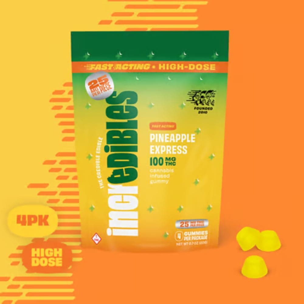 incredibles – Fast Acting Pineapple Express High Dose [4pk] (100mg)