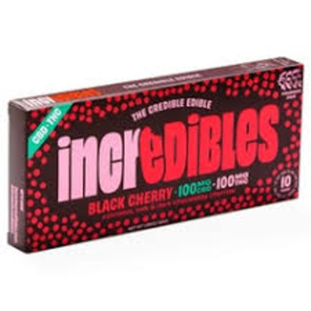 incredibles – 1:1 Black Cherry + CBD Bar [10pk] (100mg CBD/100mg THC)