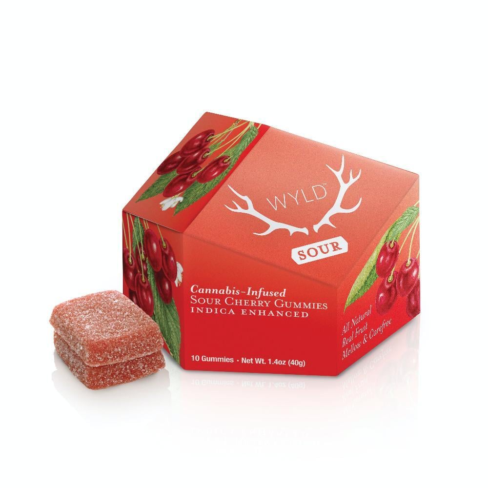 WYLD – Sour Cherry Indica Enhanced Gummies | 100mg
