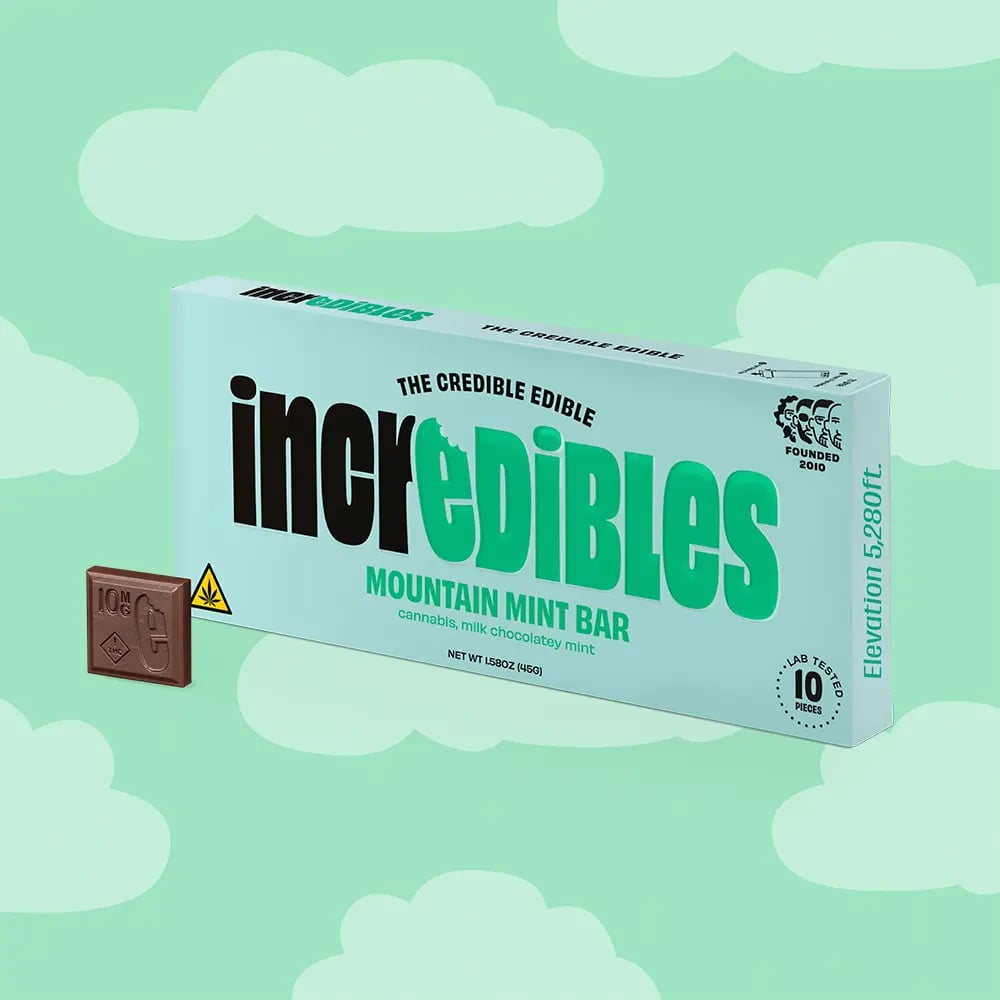 incredibles – Mountain Mint Chocolate Bar 2 | 100mg | VA Only