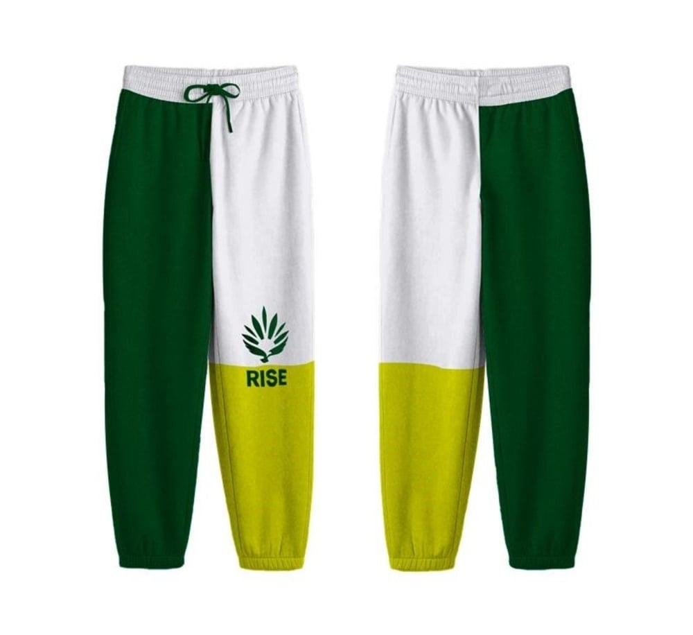 RISE Merch – Colorblock Jogger - Leaf/Kief/White [M]