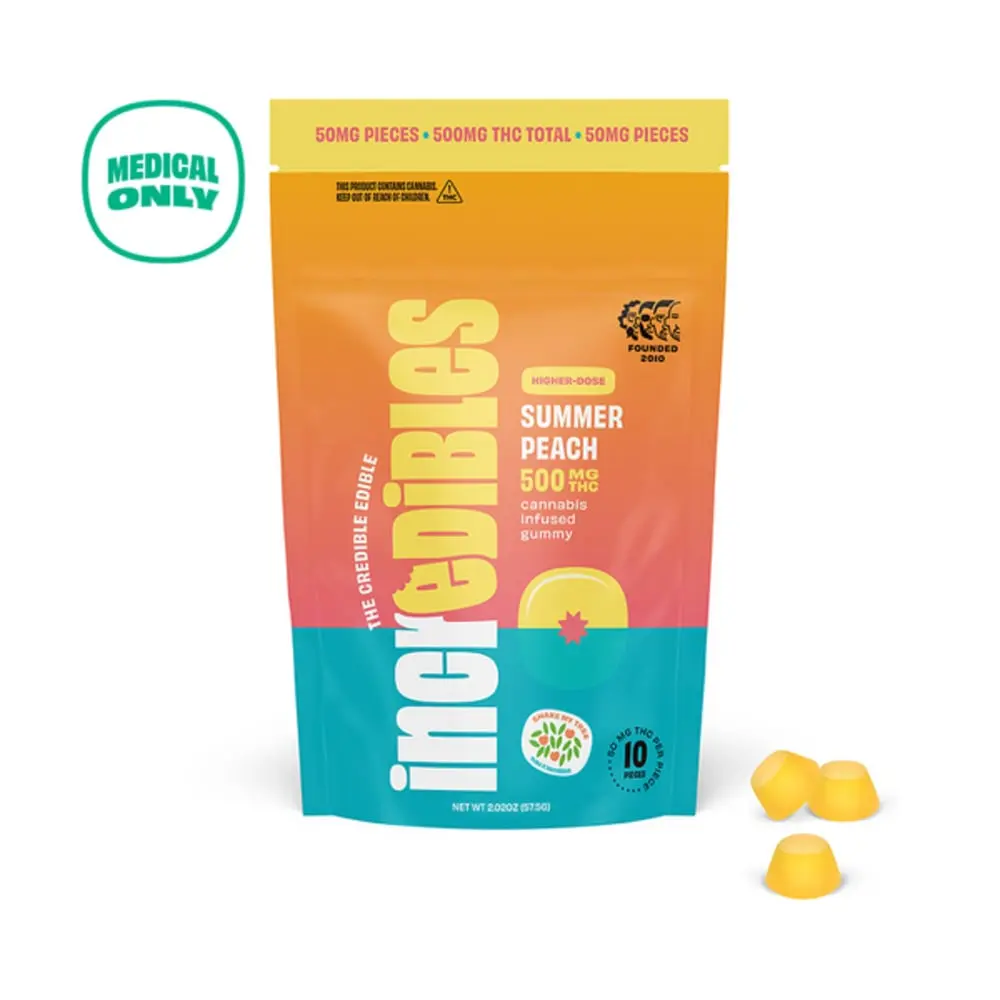 incredibles – MEDICAL Summer Peach High Dose [10pk] (500mg) - Medical Only
