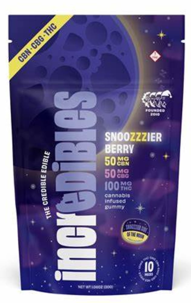 incredibles – 2:1:1 Snoozzzierberry + CBN + CBG [10pk] (100mg THC/50mg CBN/50mg CBG)