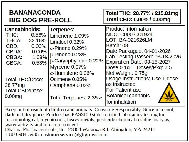 Dogwalkers – Bananaconda [.75g]