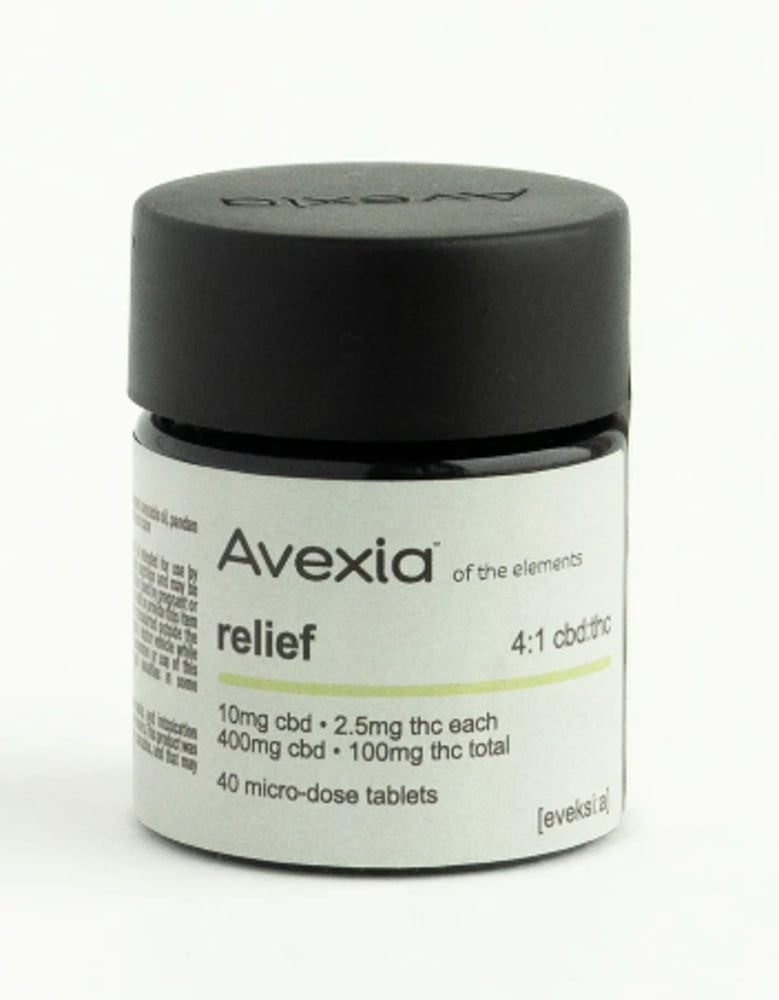 Avexia – Relief 4:1 CBD:THC [40pk] (400mg CBD/100mg THC)