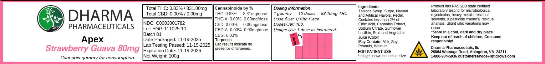 Dharma Pharmaceuticals – Strawberry Guava [10pk] (800mg)