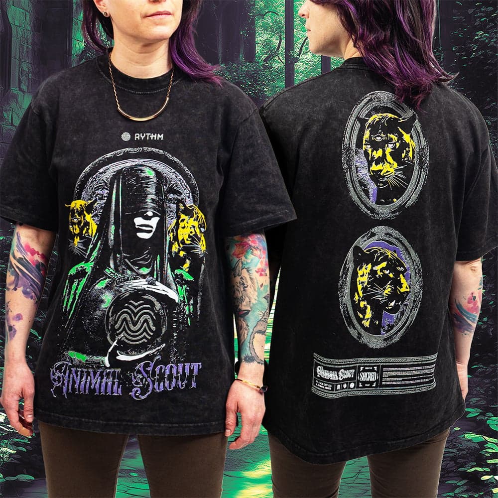 RYTHM – Mineral Wash Animal Scout - Black [XL]