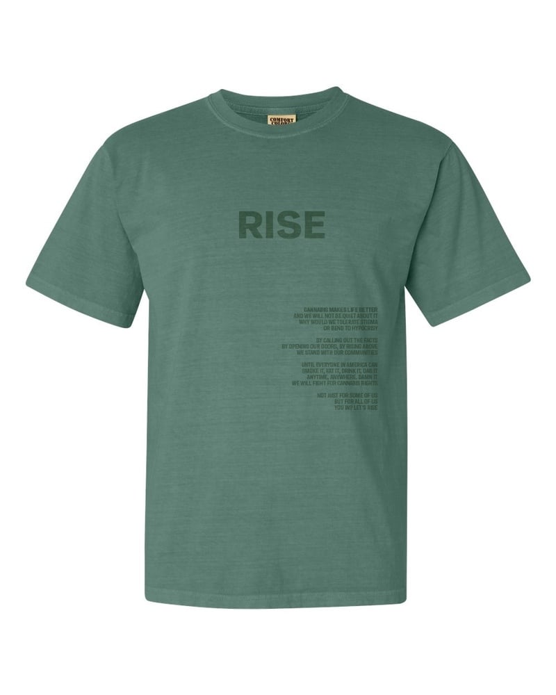 RISE Merch – Comfort Manifesto RISE Logo - Dark Green [4XL]