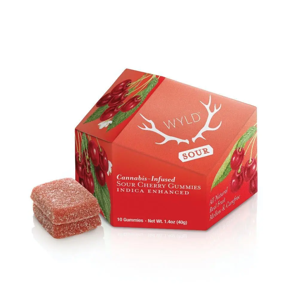 WYLD – Sour Cherry Indica Enhanced Gummies | 100mg