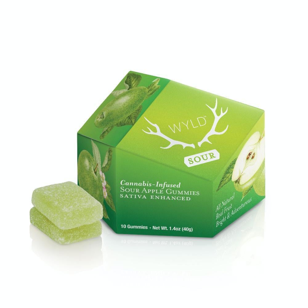 WYLD – Sour Apple Sativa Enhanced Gummies | 100mg