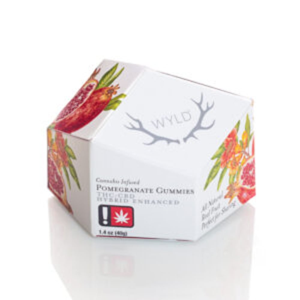 WYLD – Pomegranate 1:1 CBD + Hybrid Enhanced Gummies | 100mg