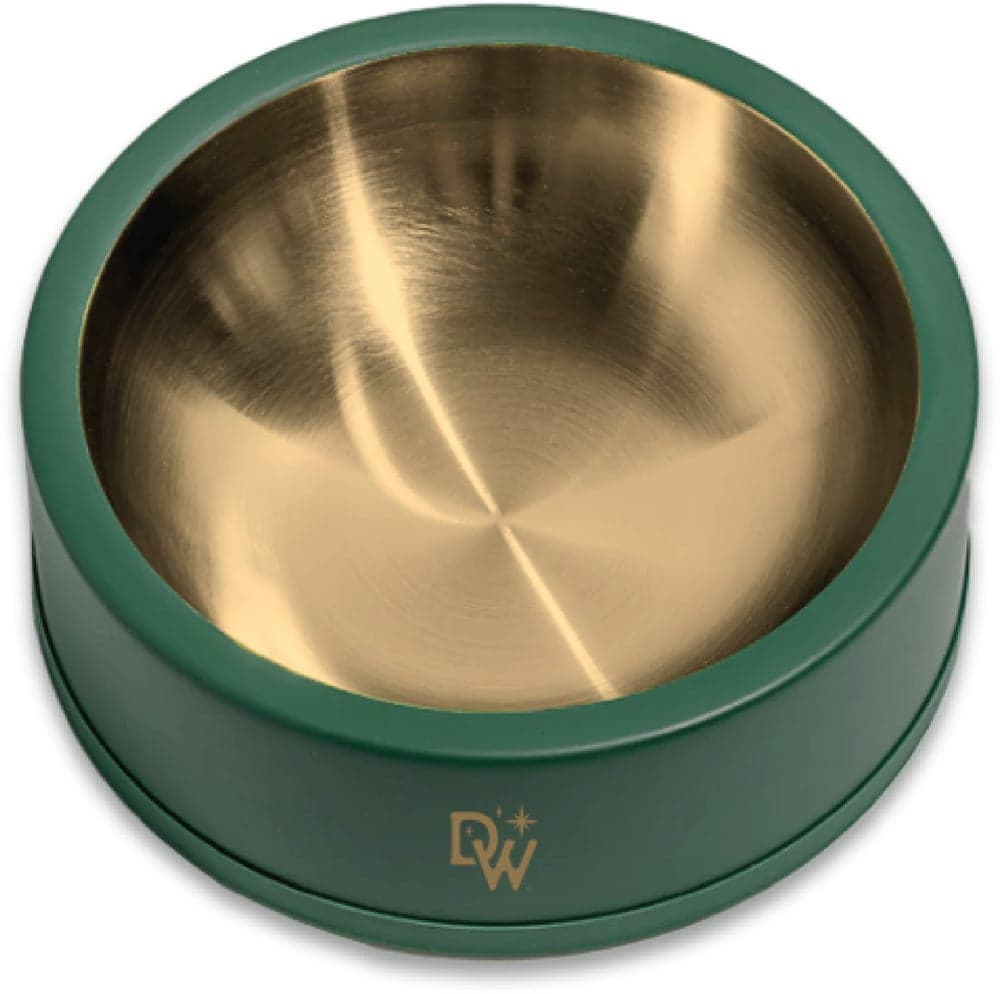 Dogwalkers – Oversized Steel Dog Bowl Ash Tray - Green/Gold