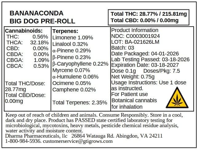 Dogwalkers – Bananaconda [.75g]