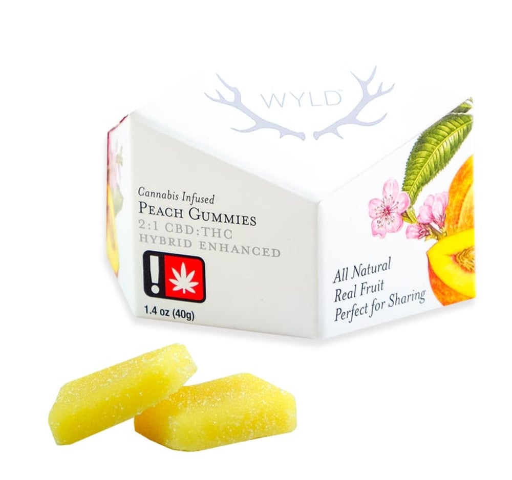 WYLD – Peach 2:1 CBD + Hybrid Enhanced Gummies (100mg CBD:50mg THC)