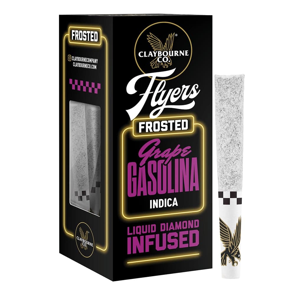 Claybourne – Grape Gasolina (1.5g) - Diamond Frosted Flyers Pre-Rolls