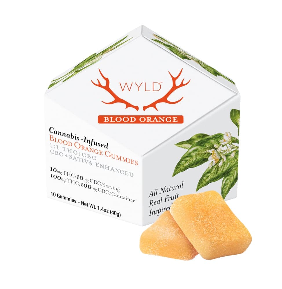WYLD – Blood Orange 1:1 CBC + Sativa Enhanced Gummies | 100mg THC:100mg CBC